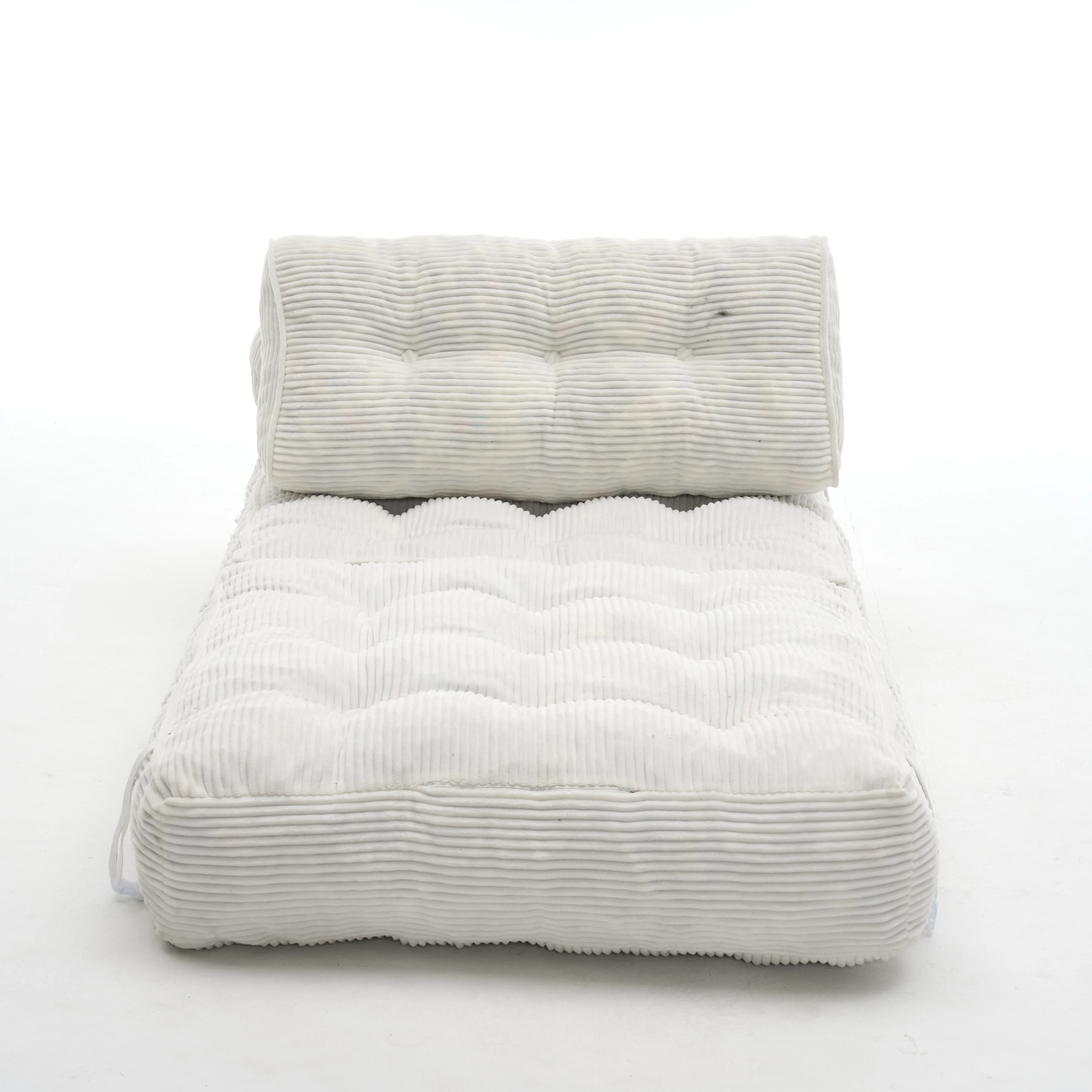 Folding Sofa Bed Convertible Sleeper Chair with Pillows Shredded Foam Floor Couch Lounge Bed with Back Support for Small Spaces Bedroom