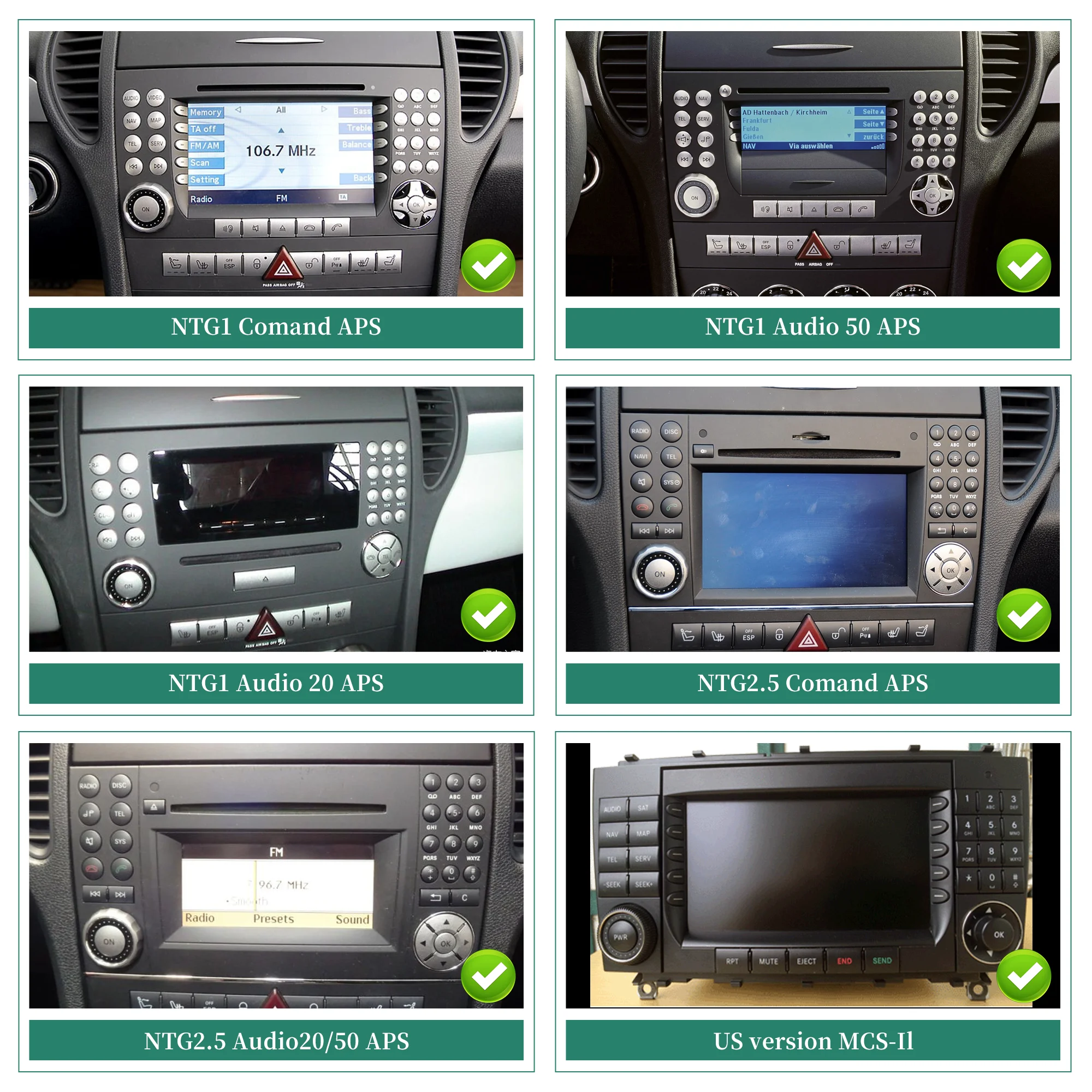 Radio for Mercedes SLK R171 w171 SLK200 slk280 slk300 SLK350 SLK55 stereo upgrade 7in touchscreen CarPlay Andriod auto DVD WiFi