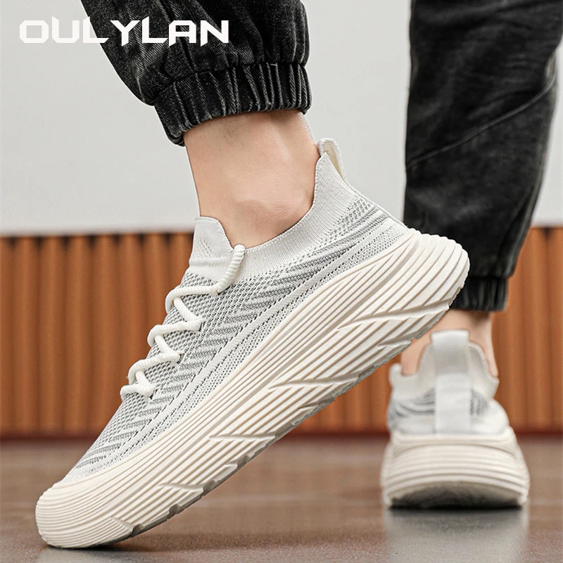 Soft Face Trendy Shoes Sneakers Casual Mesh Shoes Summer New Men\'s Breathable Shoes Thick Sole Anti slip Lightweight Soft Sole