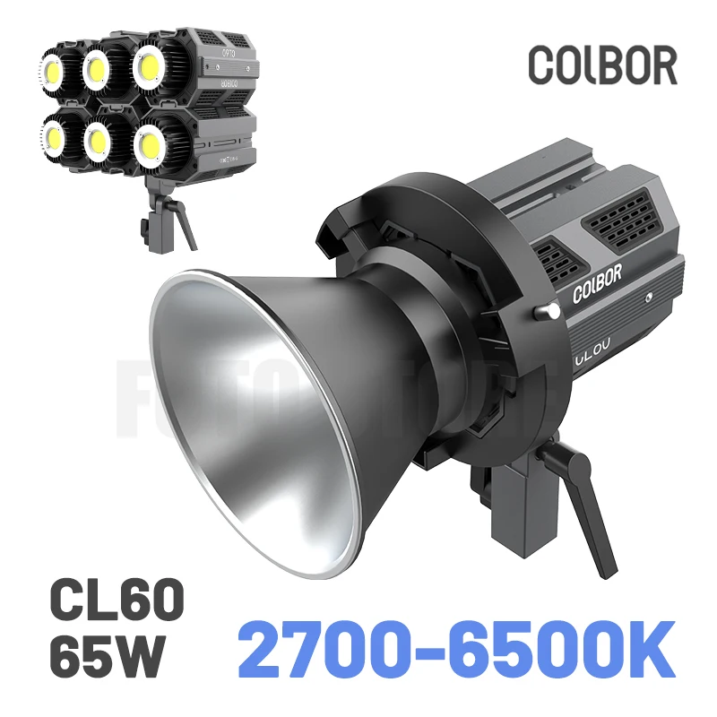 COLBOR CL60 65W Cob Light 2700-6500K with Bowens Mount APP Group Control Portable Video Lights Photography Stuido Lighting