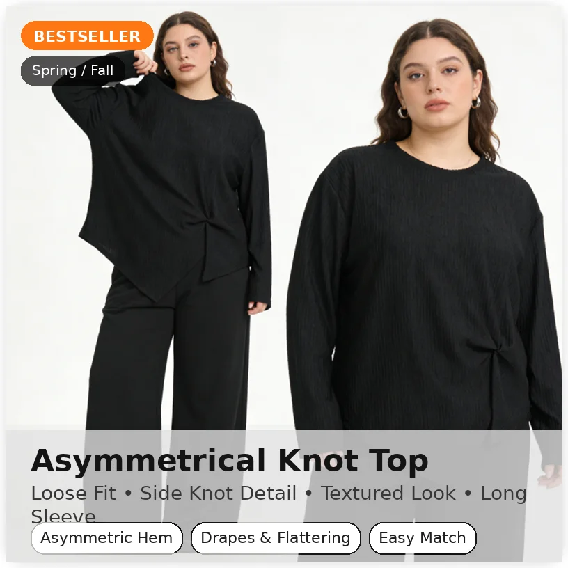 

Текстурированный топ с длинными рукавами больших размеров, женская блузка большого размера с асимметричным подолом, свободная повседневная рубашка в корейском стиле, 40-150 кг