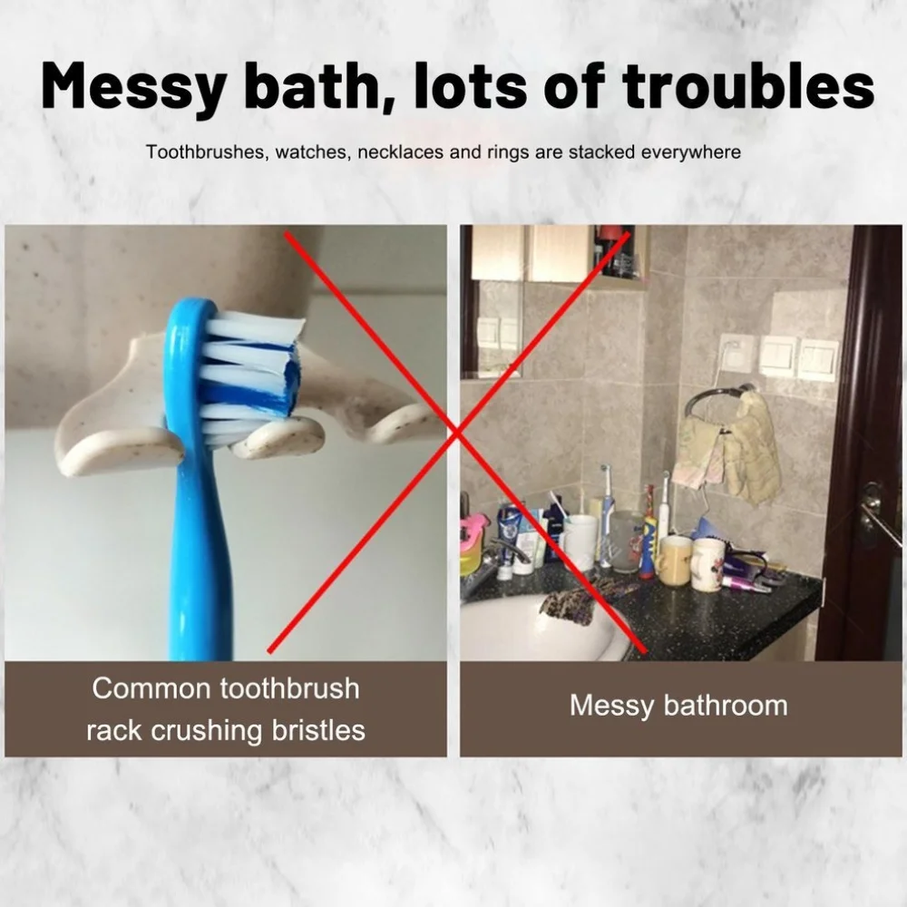 Adhesive Electric Toothbrush Holder Wall Mounted Razor Hanger Bathroom Organizer Box Bathroom Accessories