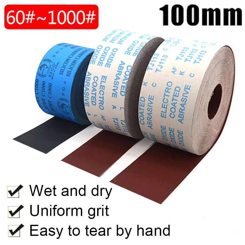 

2x50Meters Wet & Dry Sanding Paper 4" Wide Aluminum Oxide Emery Cloth Roll Sandpaper 600Grit