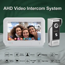 Timbre de vídeo inteligente con aplicación Tuya de 1080P, 2 millones de colores para el hogar, videoportero HD WiFi, 1024x600, pantalla táctil 120 °   Gran angular