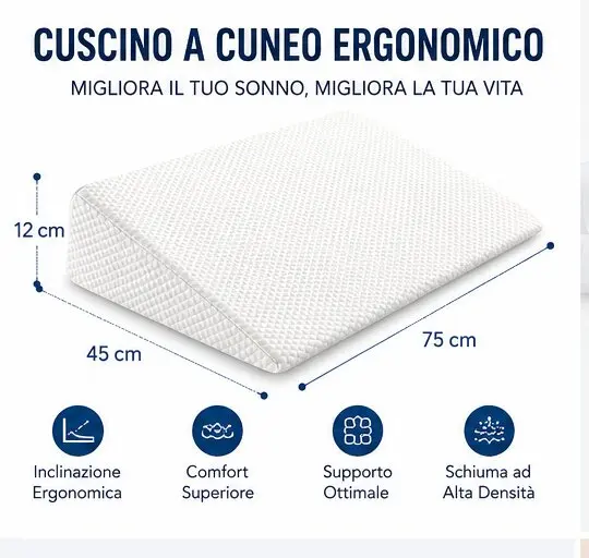 REDflex L'oreiller ergonomique en forme de cale fabriqué en Italie qui transforme votre repos