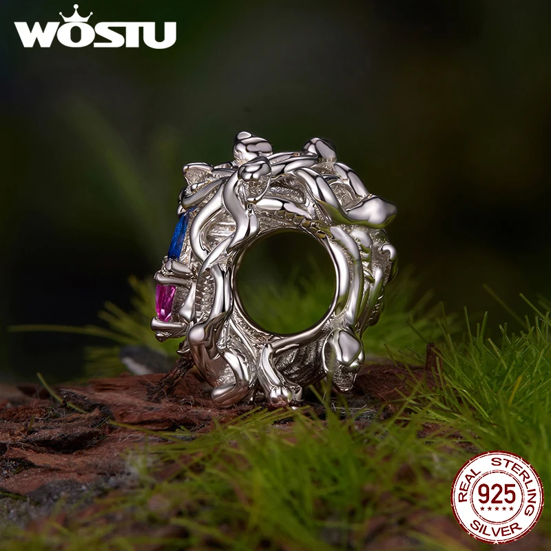 WOSTU 925 فضة العالم بطاقة التارو سحر قلادة للنساء ، الأصلي قوس قزح الخرز DIY صنع المجوهرات #5