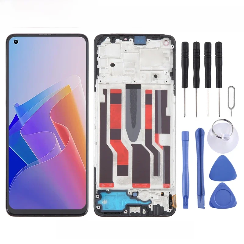 6.43'' OLED LCD Screen with Frame For OPPO Reno8 Lite 5G Phone Display Touch Screen and Digitizer Full Assembly Replacement Part