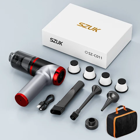 Портативный Беспроводной Автомобильный Пылесос SZUK С Мощным Всасыванием, Мини-ручной Пылесос, Аккумулятор В Комплекте