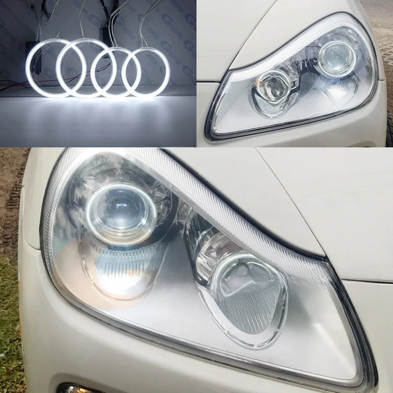 Dla Porsche Cayenne 957 9PA 2007 2008 2009 2010 Doskonały Ultra Bright CCFL Angel Eyes Kit Halo Rings — zdjęcie 2