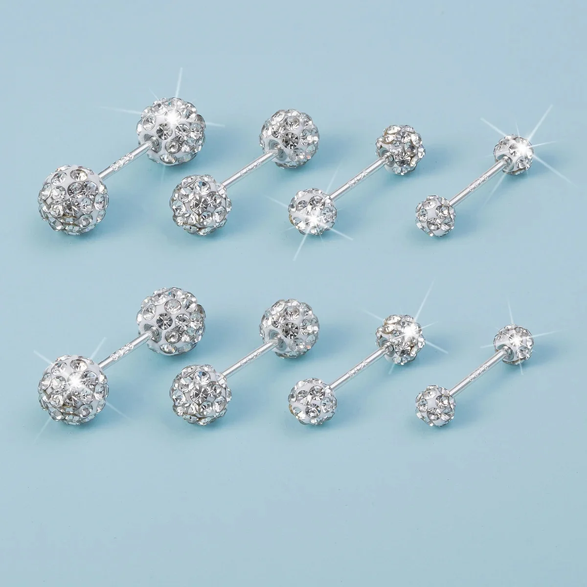1 para kryształowa kula dyskotekowa stadniny kolczyki chrząstka Tragus Daith Helix muszla Piercing kolczyki do uszu akcesoria modna biżuteria na prezent 20G — zdjęcie 2