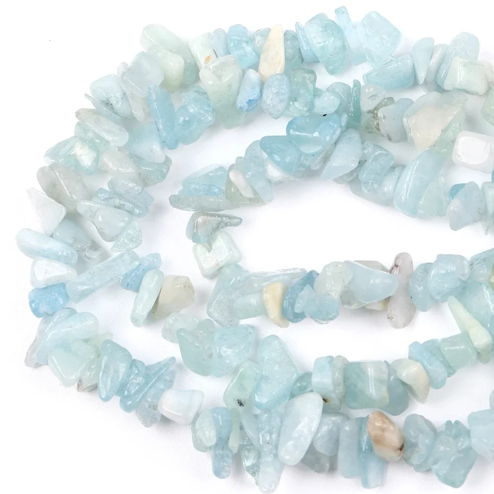 AliExpress fascinante viento Irregular Natural 3-8mm Gravel Aquamarines Stone Beads Loose Chips Beads For Jewelry Making Diy Necklace Bracelet Accessory