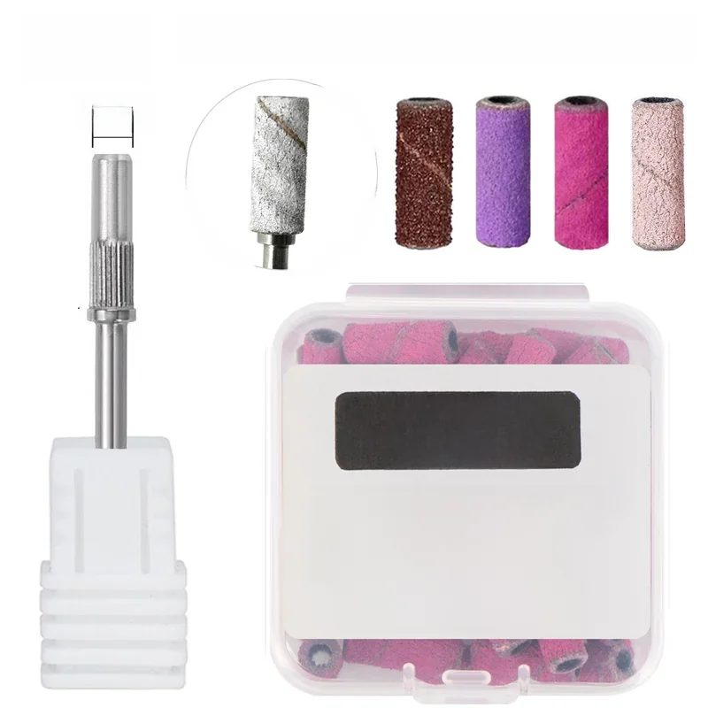 50 szt. 3,1 mm małych taśm szlifierskich z zestawem wałków do martwego naskórka, modzeli, polerowania paznokci, mini wiertła do paznokci, narzędzie do manicure — zdjęcie 2