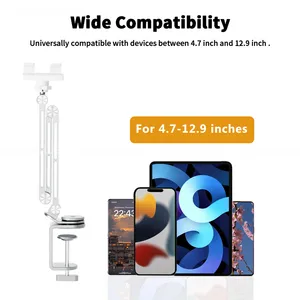 ARTPOWERSタブレットホルダーパッドポータブルモニターホルダー電話停止ラップトップ調整可能な回転タブレットクリップホルダーマウントのサポート 10ベストセールスタブレットホルダークランプ-4