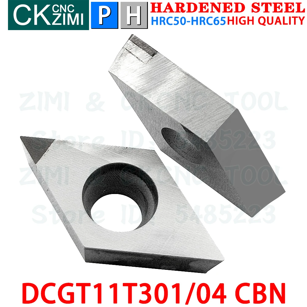 DCGT11T301 CBN DCGT11T304 CBN نيتريد البورون يدرج أدوات إدراج التدوير أدوات مخرطة قطع المعادن باستخدام الحاسب الآلي DCGT 11T3 للصلب المقوى