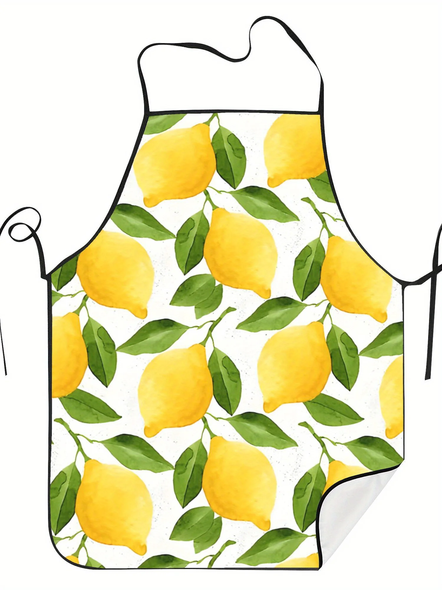 1 Piece Watercolor Lemon Yellow Vintage Design Apron, Unisex