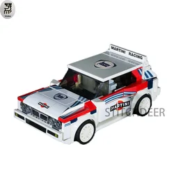 Скоростной Чемпион MOC Lancia Delta HF, интегрированный строительный блок Martini Racing, развивающая сборная игрушка, кирпич, классический праздничный подарок