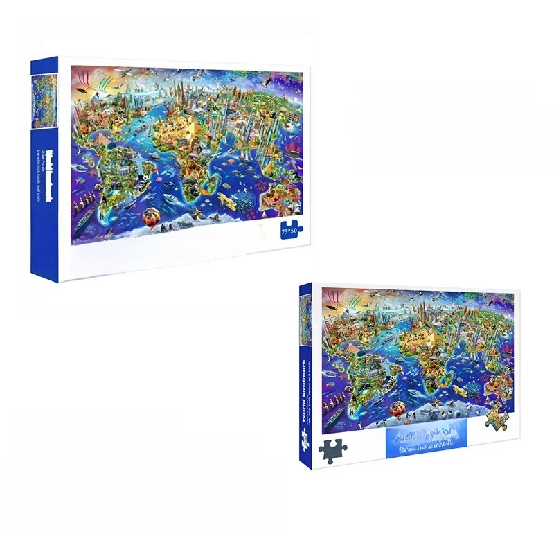75 * 50 cm Puzzle dla dorosłych 1000 elementów Świat Landmark Piękne obrazy krajobrazowe Zabawki redukujące stres Prezenty świąteczne — zdjęcie 2