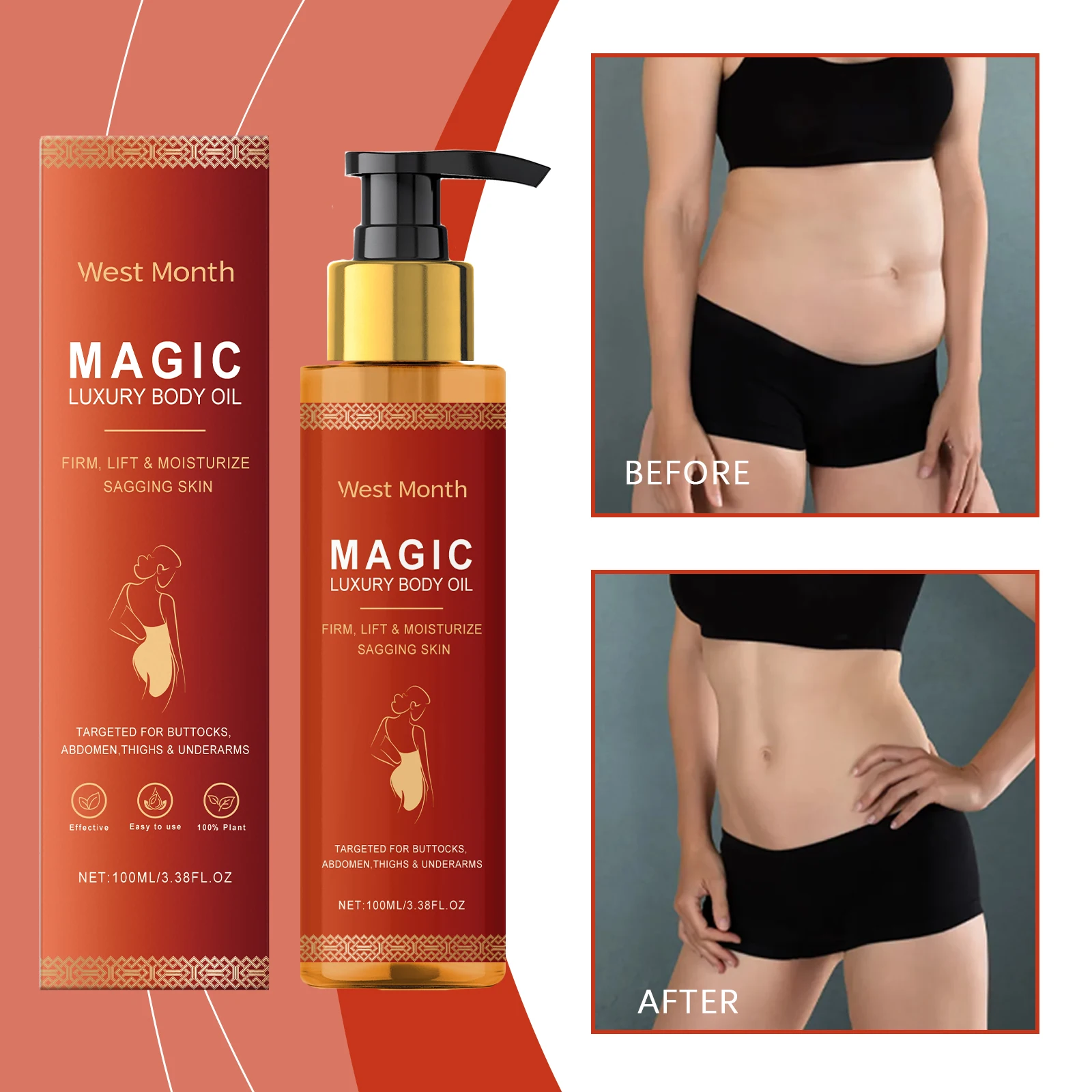 WEST MONTH Magic Luxury Body Oil Winter Skincare and Moisturizing, Soft and Firm Skin, Daily Care, Nourishing and Moisturizing