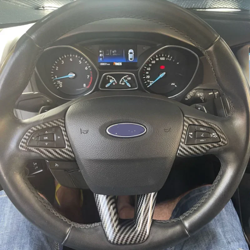 my good car ABS Steering Wheel Protection Sequins Trim Sticker Naklejki samochodowe do Ford Focus 4 MK4 2014 2015 2016 Akcesoria samochodowe — zdjęcie 2