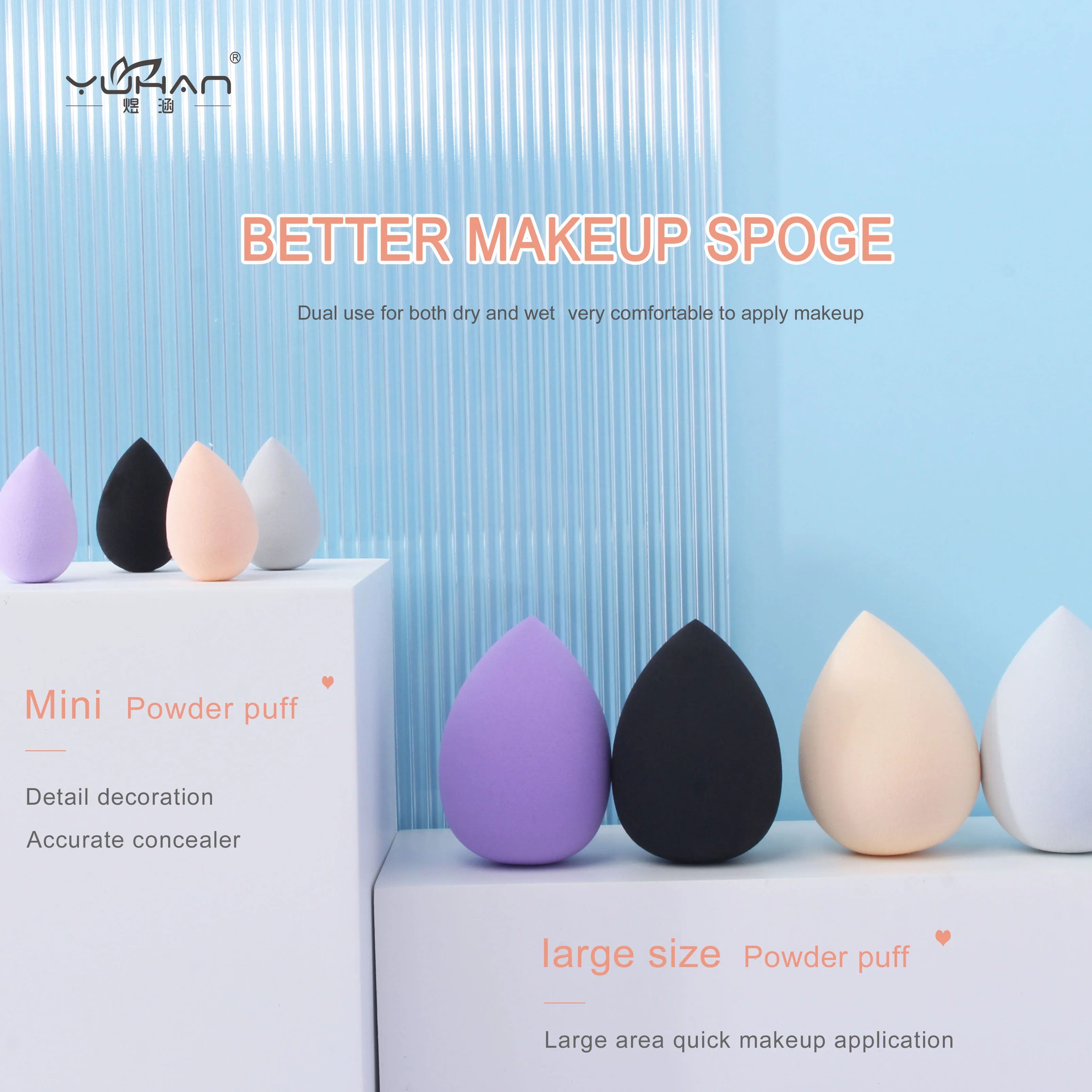 6/10 Stuks Make-Up Spons Beauty Ei Grote En Mini Cosmetische Puff Make-Up Spons Puff Luchtkussen Ei Super Zacht Wasbare Make-Up Ook