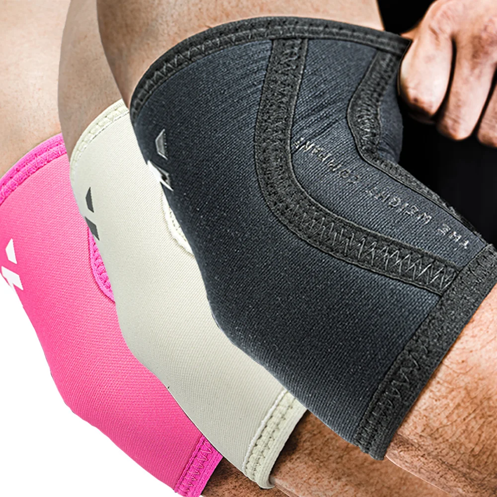 (THE WEIGHT COMPANY) PREMIUM ELBOW SLEEVES - Premium Elbow Sleeves for Weightlifting, Cross Training, Gym Workouts, Powerlifting (5mm & 7mm, Pair)