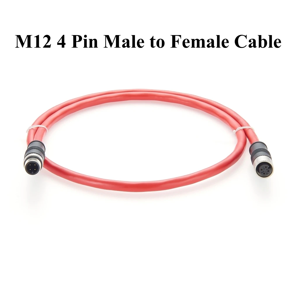 

M12 4 Pin Male to Female Socket Panel Aviation Wire Connector Industrial Circular Open Field Network Cable M12 A Code IP67