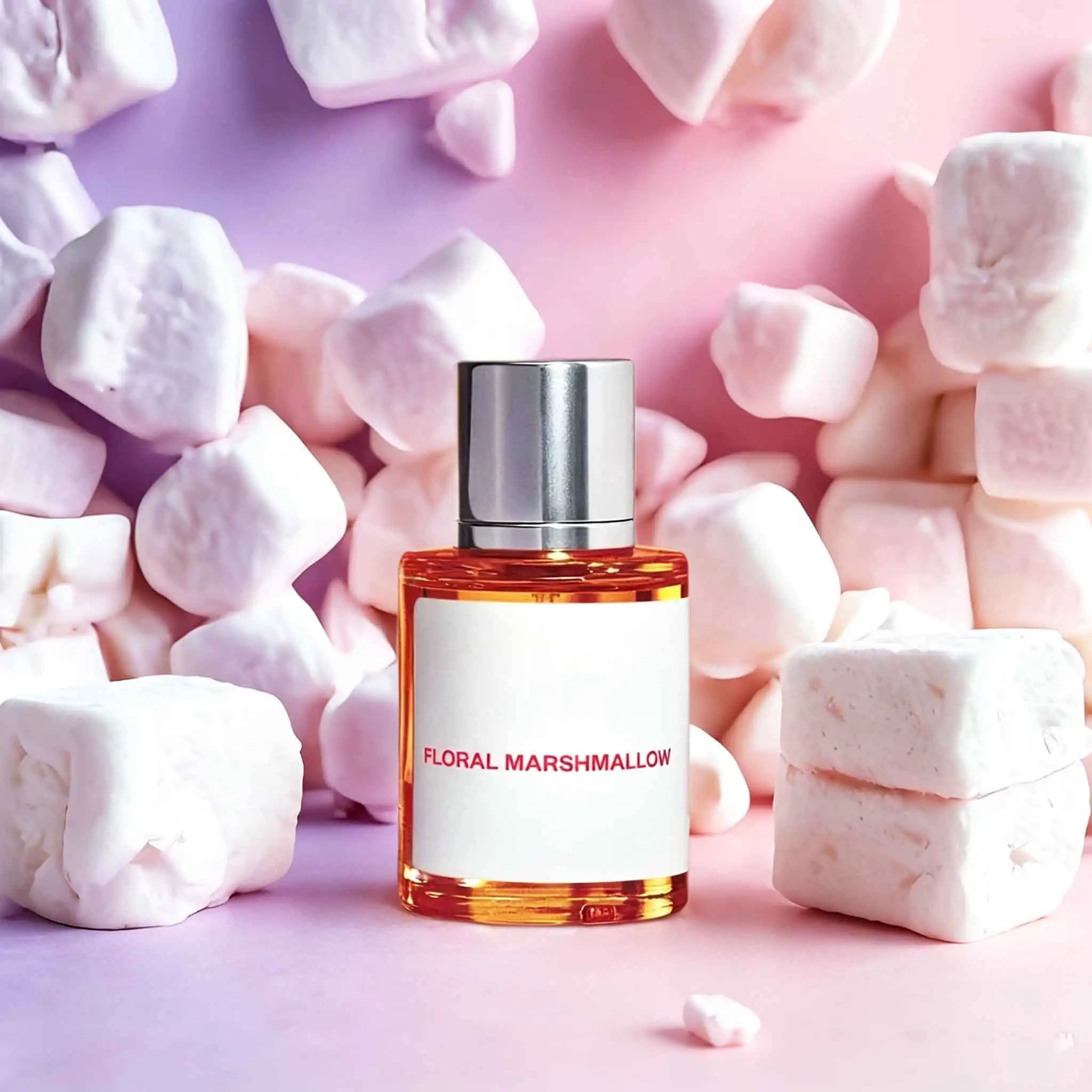 

FLORAL MARSHMALLOW Floral Cotton Candy perfume, top note cotton candy, orange flower oil and bergamot are sweet and soft, middle note orange flower, honeysuckle and jasmine are intertwined with soft floral fragrance, base note amber, vanilla and musk