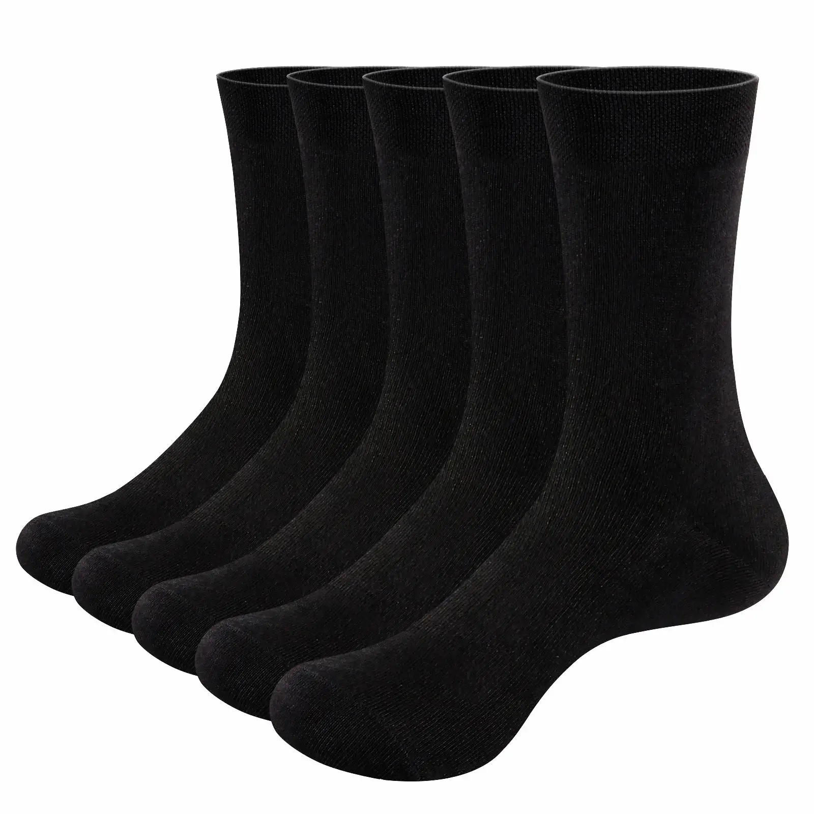 YUEDGE – chaussettes respirantes en Fiber de bambou pour hommes, 5 pièces/paquet, taille 37-46