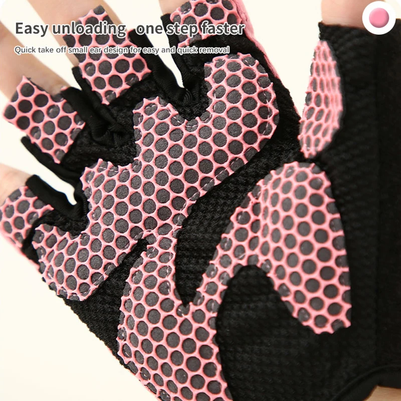 Guantes de entrenamiento transpirables para levantamiento de pesas, sin dedos, para gimnasio, Fitness, para levantamiento de potencia, para mujeres