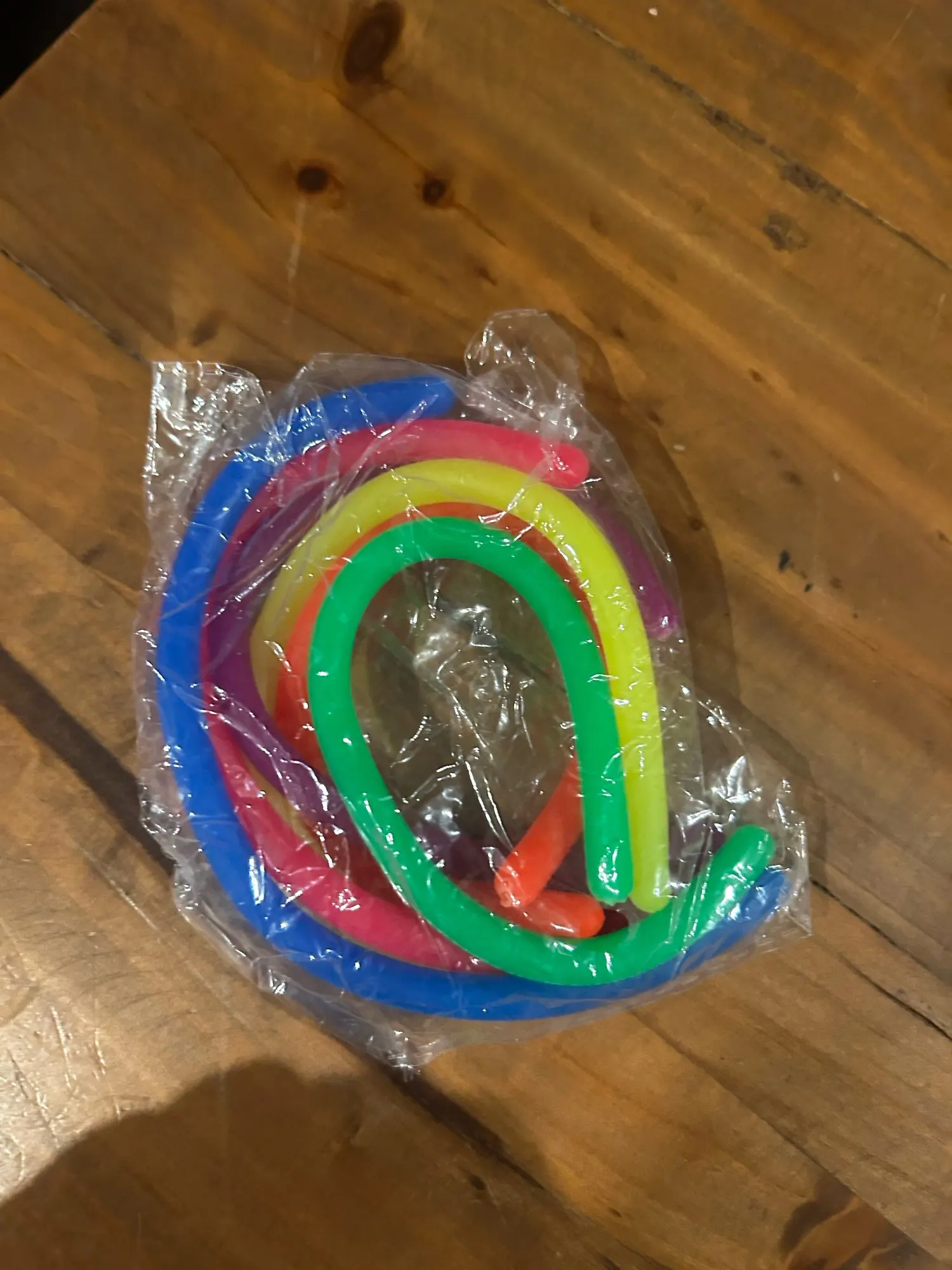 6 Pack Stretchy String Noodles Sensory Fidgets Toys Resistance Squeeze Strengthen Arms Stress Reliever Toys for Kids Adults photo review