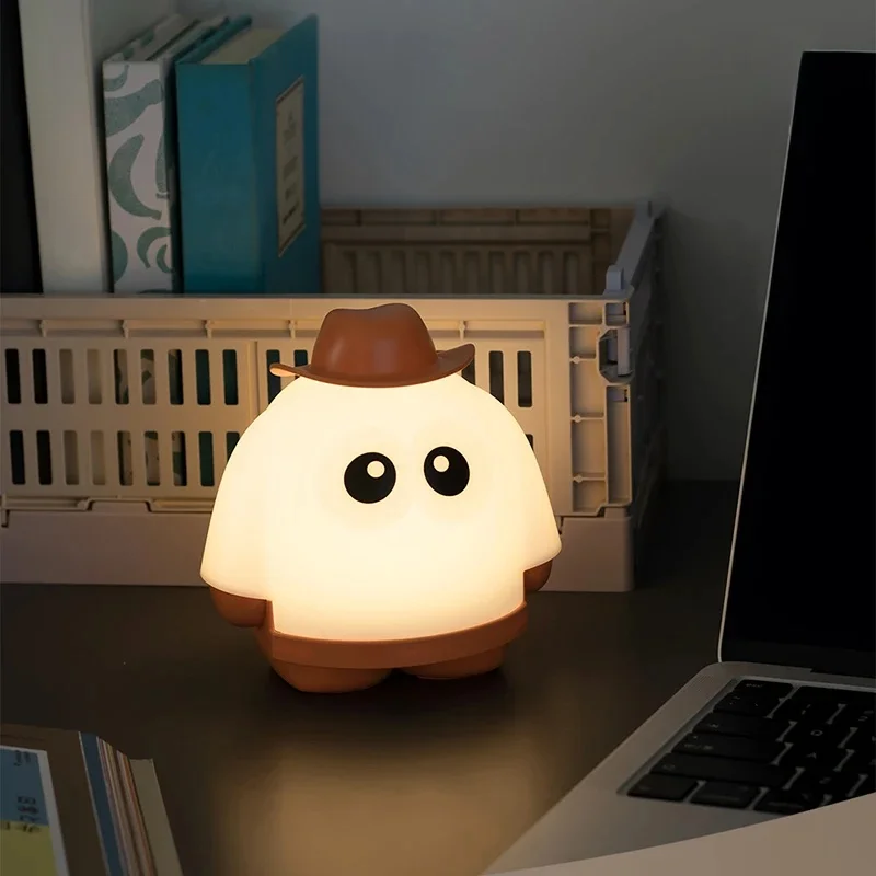 Mini Desktop LED Cute Night Lamp Creative USB Rechargeable Portable Cartoon Table Lamp For Coffee Bar Home Decor Hotel Bedroom