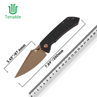 Tenable Pocket Knives T1034 Fenrir 3.48'' Nitro-V+Micarta/G10 Outdoor Everyday Carry Folder for Camping & Fishing & Best Gift