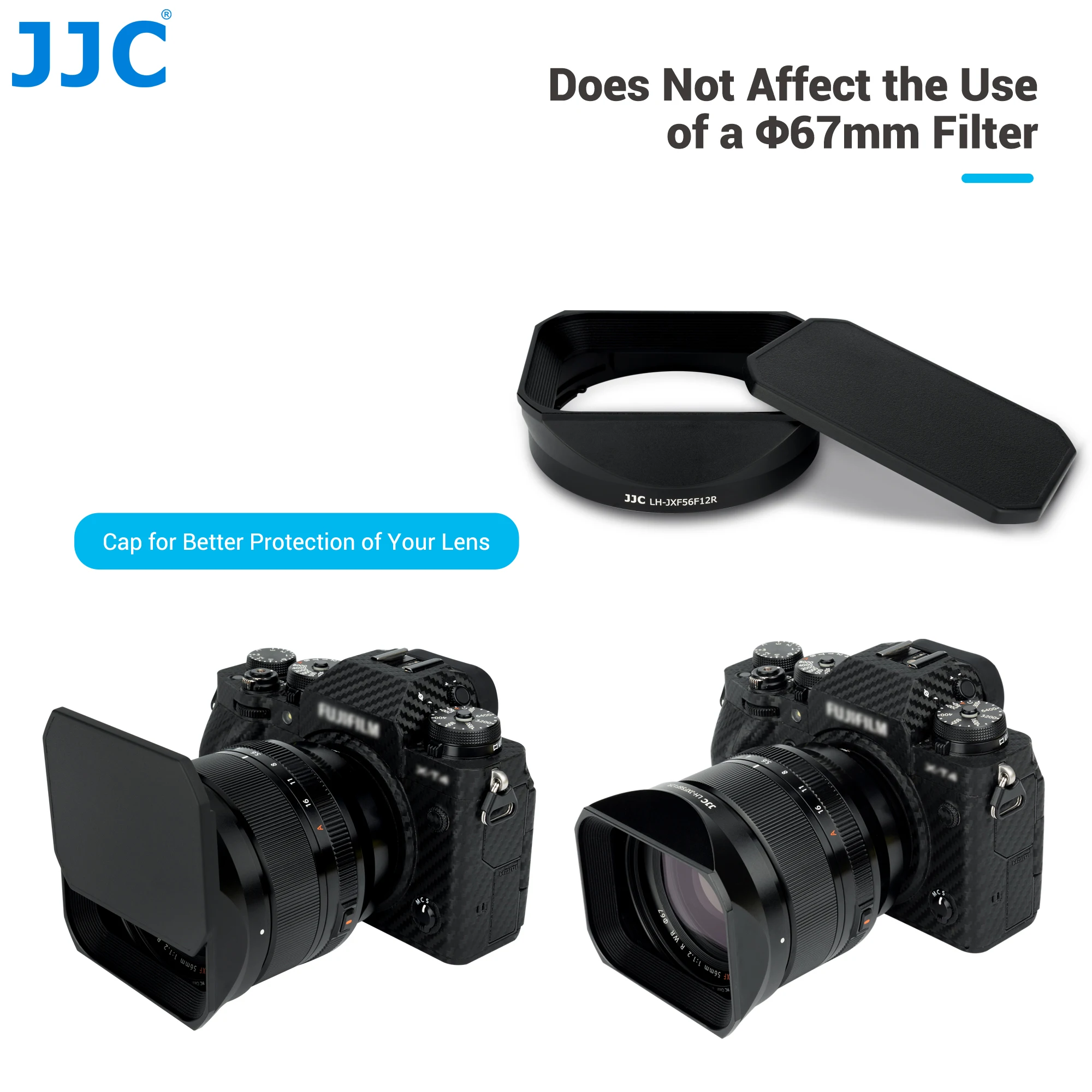 JJC XF 56 مللي متر F1.2 المعادن ساحة عدسة هود متوافق مع Fujifilm XF 56 مللي متر f/1.2 R WR عدسة ل Fujifilm XT5 XT4 XT3 XT2 XH2S XH2