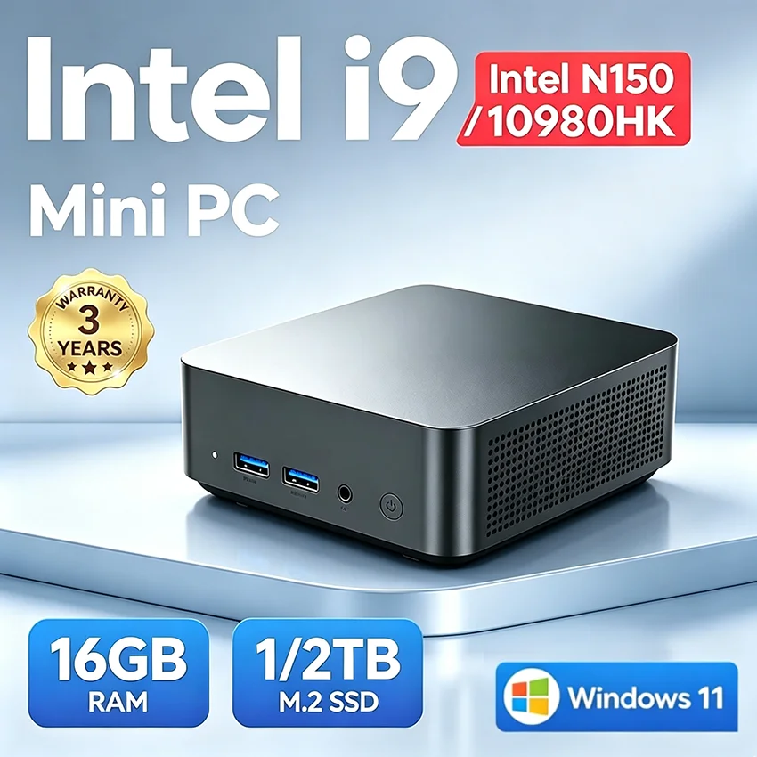 2026 Mini PC Intel Core I9-10980HK Intel N150 Windows 11 Pro Desktop PC Gaming Computer 16GB DDR4 512GB/1TB SSD WiFi6 BT5.2 4K Pc Desktop