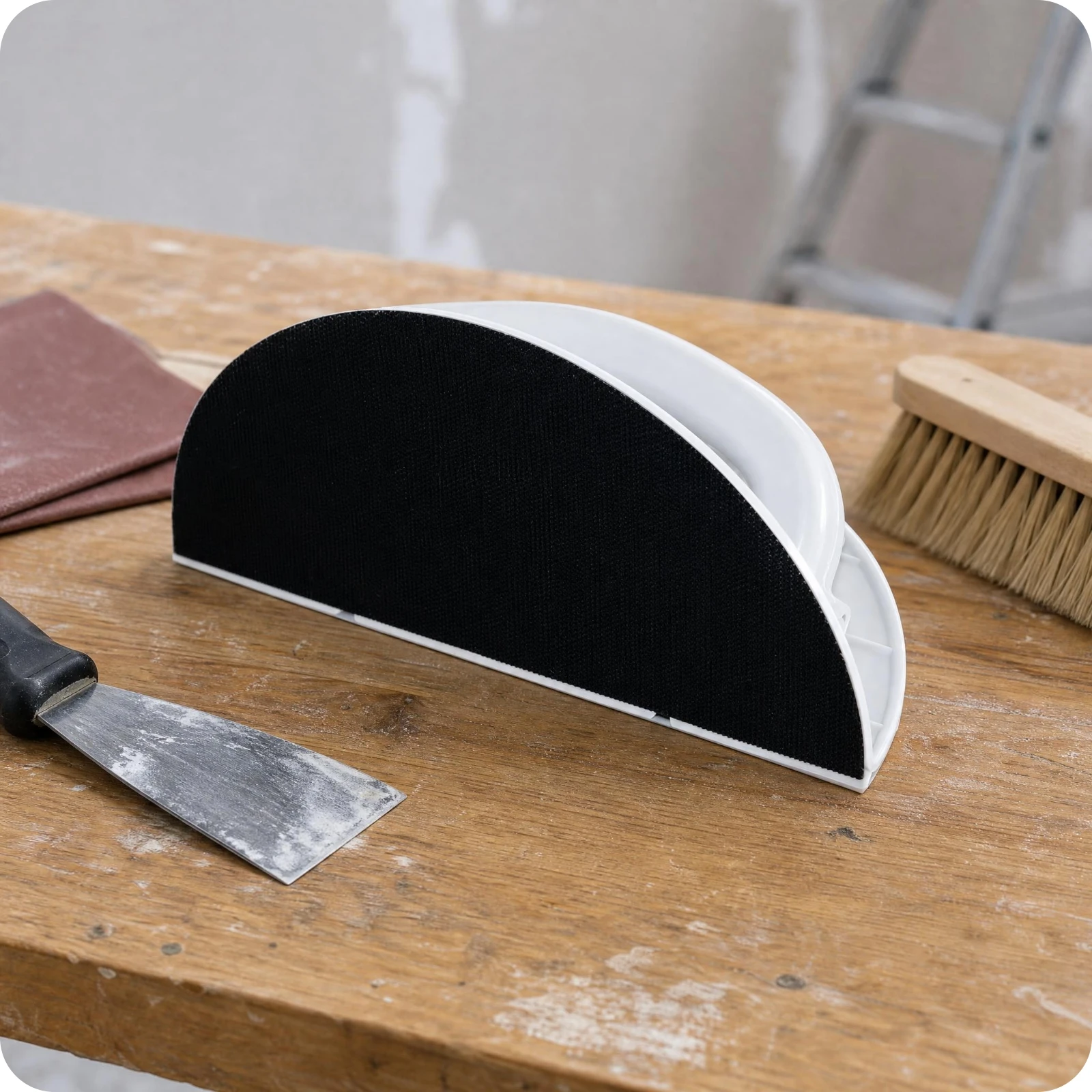 9Inch Plastic Self-Adhesive Sanding Block Inner Corner Sanding Holder Hand Sanding Pad Drywall Putty Polishing Tool