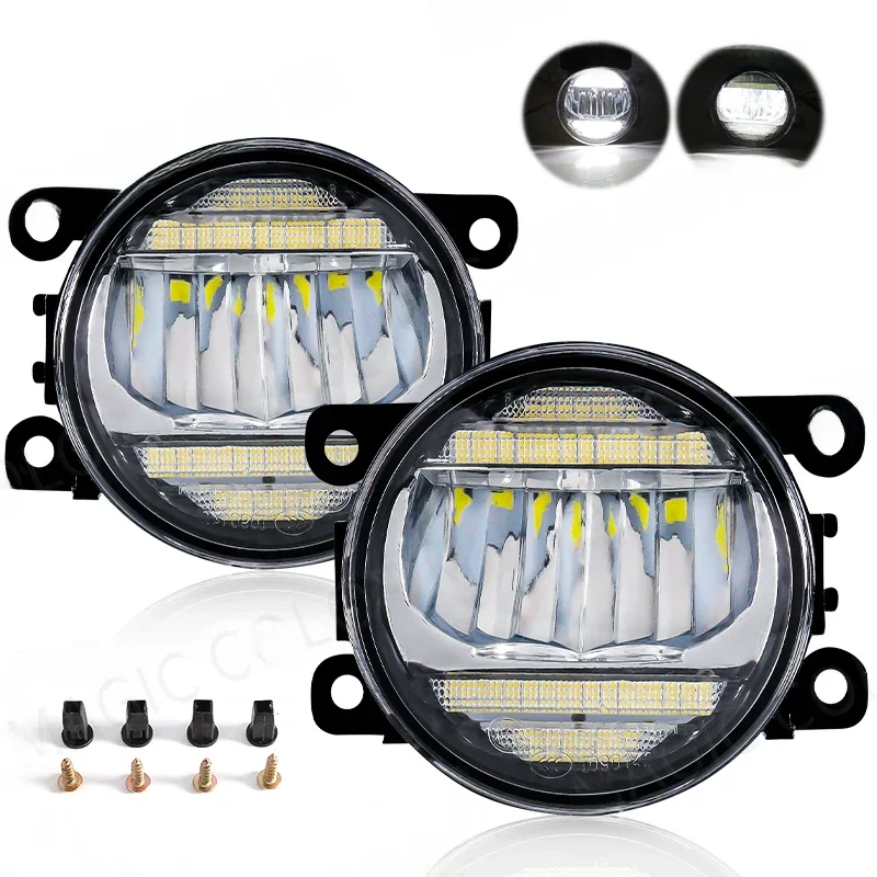 2w1 Samochodowe światła przeciwmgielne LED DRL do jazdy dziennej do Honda Accord CR-V Civic, Toyota Corolla Camry Prius, Nissan Almera 12V — zdjęcie 2