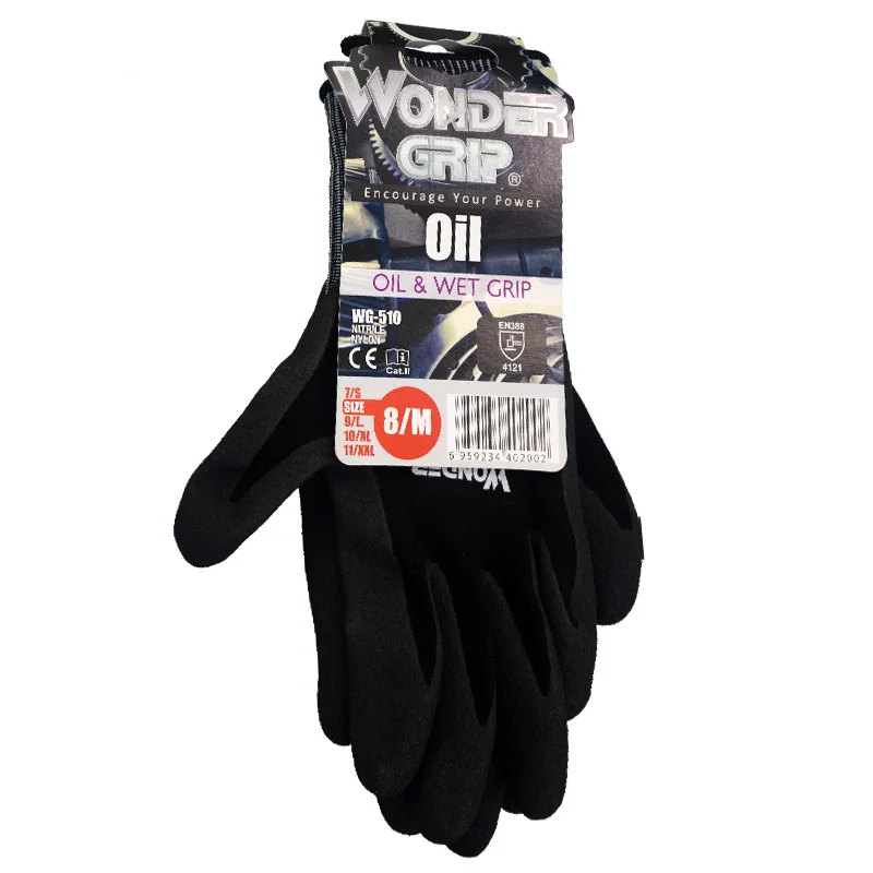 Wonder Grip 12 Pairs/24 Pcs Oil-Proof Safety Work Gloves with Micro-Foam Nitrile Palm Coating 13 Gauge Nylon Lining Anti-Slip