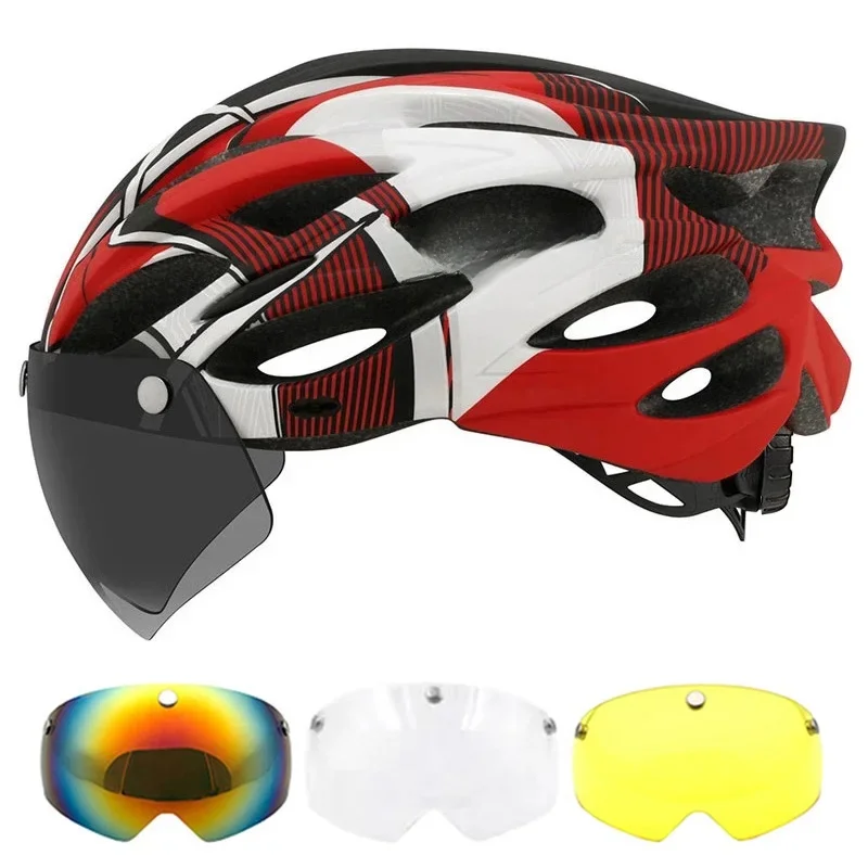 AliExpress NONE SUPERIDE Ultalight Cycling Helmet with Magnetic Googles & Sun Visor Men Women In-mold Road Bike MTB Bicycle Helmet