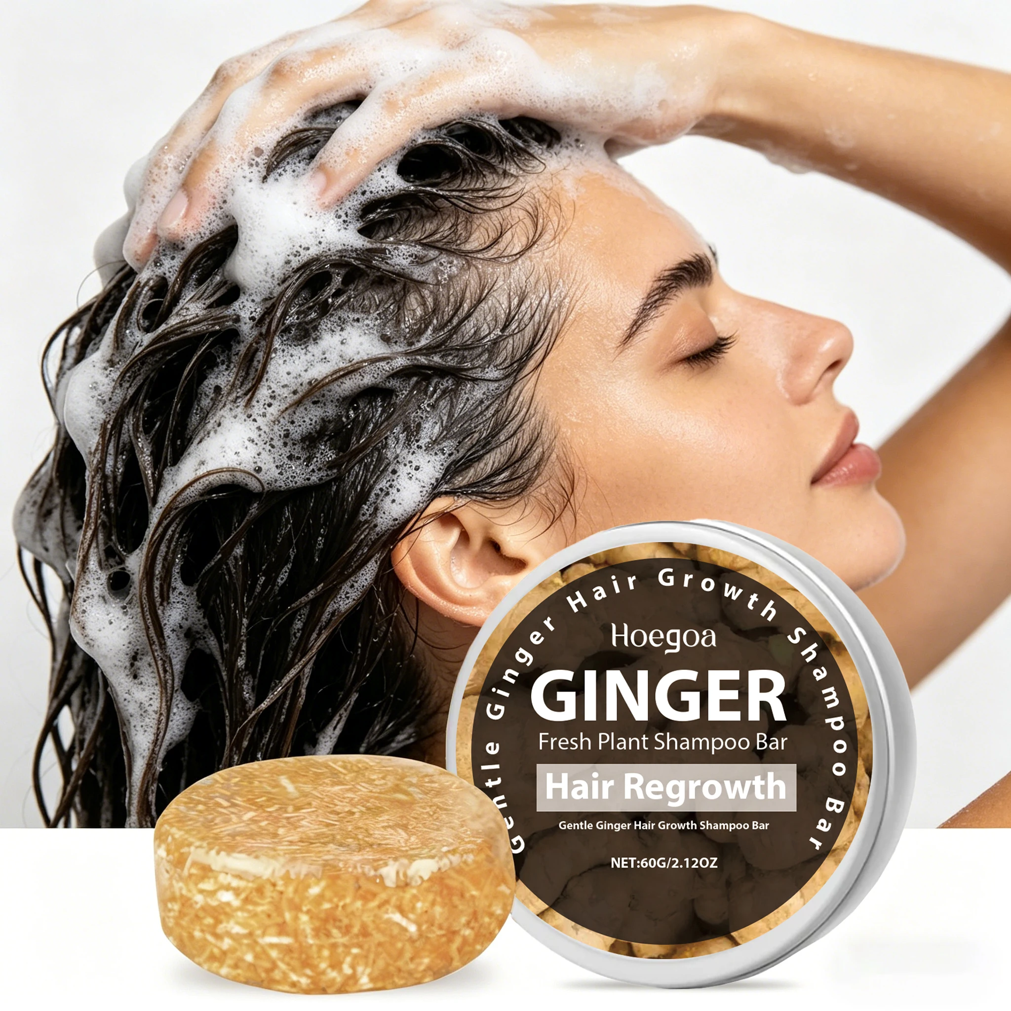 

60G Ginger Hair Cleaning Soap Daily Cleaning Scalp Remove Frizzing Enhance Smoothness Improve Gloss Plant Hair Washing Soap