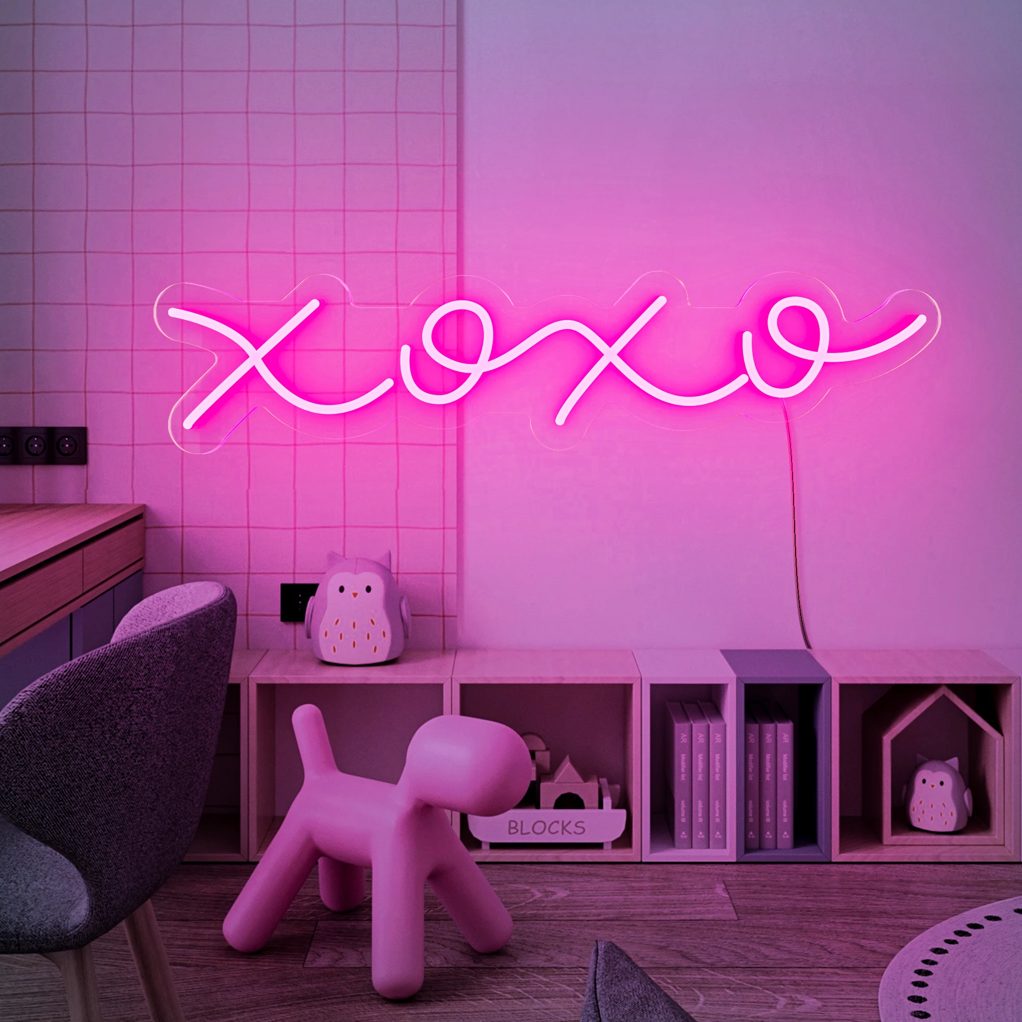 

XOXO Neon Light Sign Kiss And Hug Neon Signs Personalized Neon Neon Valentine's Day Gifts Aesthetic Bedroom Neon Signage