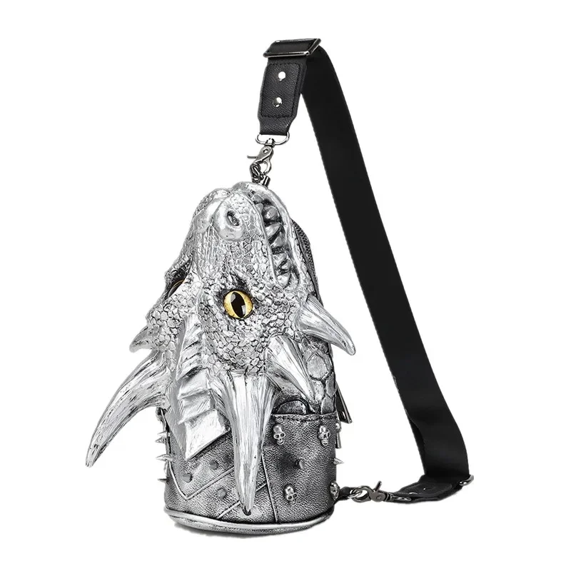 Trend 2026: Torebka crossbody z głową smoka 3D dla kobiet, vintage, codzienna torba na ramię, modna luksusowa torebka damska, portmonetka. — zdjęcie 2