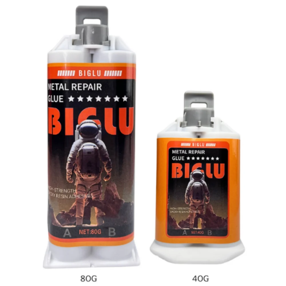 

BIGLU 2 In 1 Casting AB Glue 40G/80G Industrial Strength Bonding Sealant Weld Metal Repair Agent Strong Metal Repair Adhesive