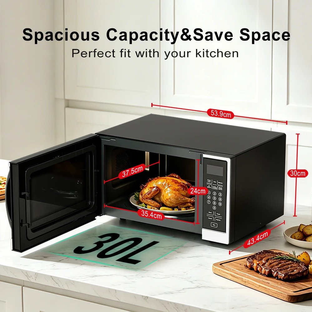 Horno microondas Galanz J9, 20 litros, 900 W, 6 niveles de potencia, control mecánico giratorio, función de descongelación, horno microondas compacto para la cocina, la oficina, el apartamento y la residencia estudiantil.