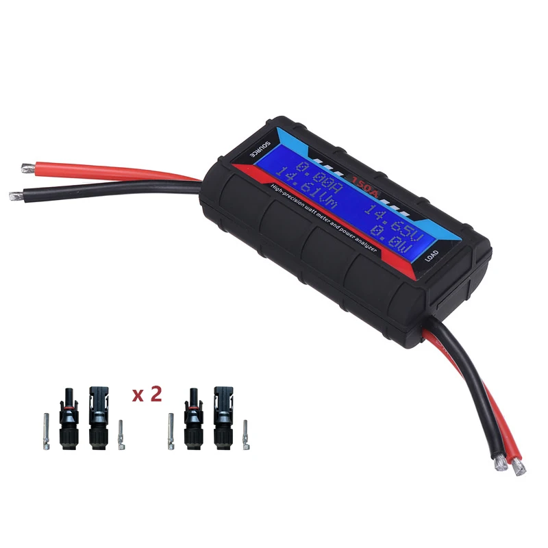 Medidor Solar Digital de Alta Precisão Amp Watt Tester Analisador de Potência com Retroiluminação Lcd para Painel Solar e Usina 1800w