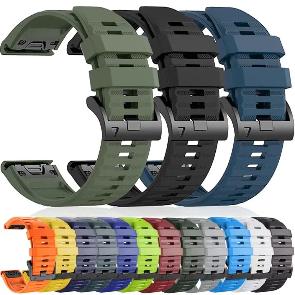 Pasek QuickFit Silicone 22 26mm do Garmin fenix 6 6X Pro 7 7X 5X 5 Plus fenix8 E Watchband Forerunner 955 965 Tactix 8 Bracelet — 2