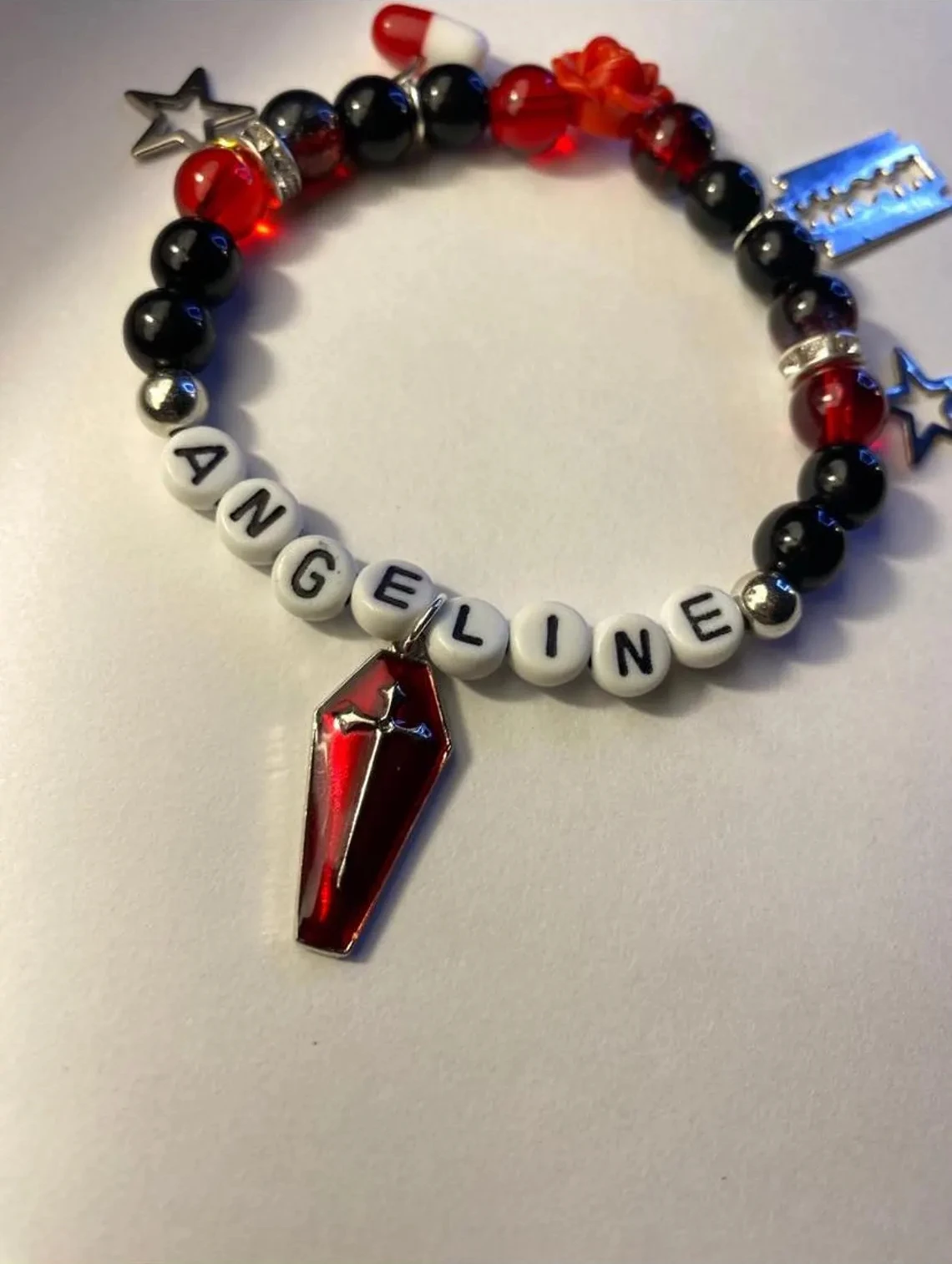 Handmade chase Atlantic Angeline self titled future diary inspired anime bracelet|gothic y2k charms Billie eilish cute gift