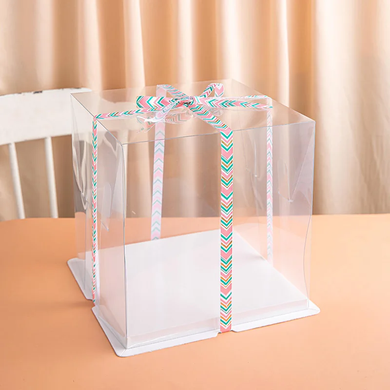 Contenedores transparentes para pasteles de PET de 5 piezas, 6 pulgadas, cajas de panadería de alta claridad para pasteles decorados, a prueba de polvo y apilables para hornear en casa