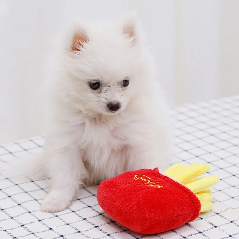 French fries+hamburger combo pet plush toy