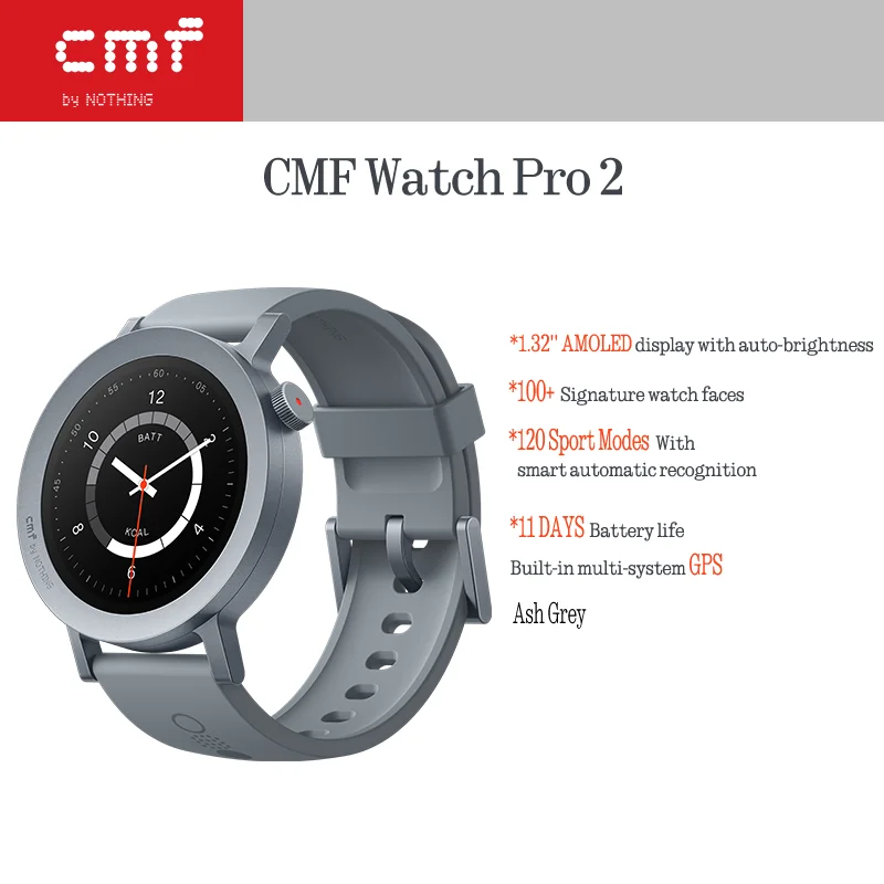 CMF by Nothing Watch Pro 2 Smartwatch with 1.32’’ AMOLED Display, 11 Days Battery Life, Bluetooth Calls with AI Noise Reduction, GPS, Android iOS image 3