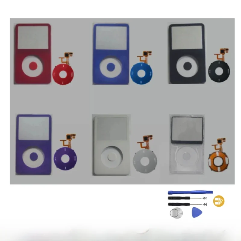 Przednia obudowa Obudowa Przycisk środkowy kliknięcia Przezroczysty Niebieski Biały Fioletowy Czerwony Czarny dla iPod Classic/Video 5./5,5-tego Gen — zdjęcie produktu 2